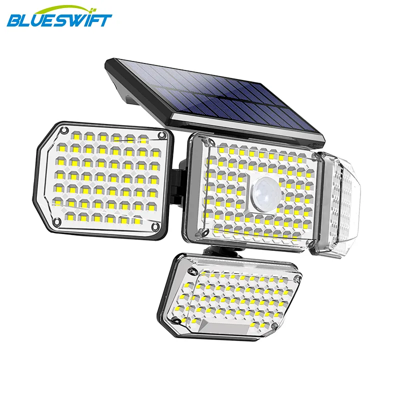 Luz de inundación solar LED puntual Luz de inundación solar con sensor de movimiento Luces de inundación solar LED impermeable para exteriores